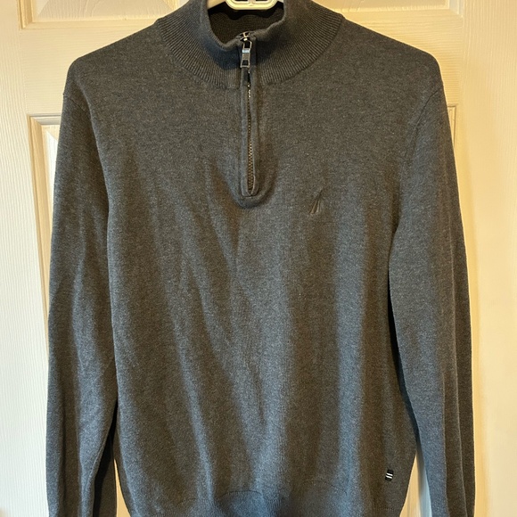 Men's Nautica Classic Fit Quarter Zip Cotton Sweater Size Medium - Picture 1 of 5